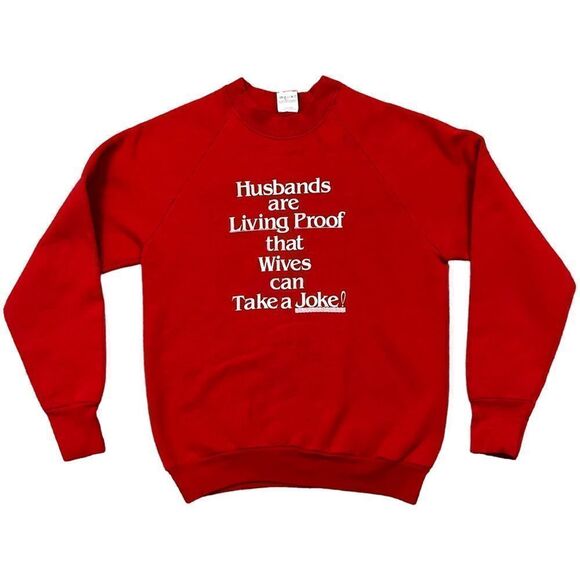 Vintage Funny Wives Can Take A Joke Novelty Crewneck - Picture 1 of 4